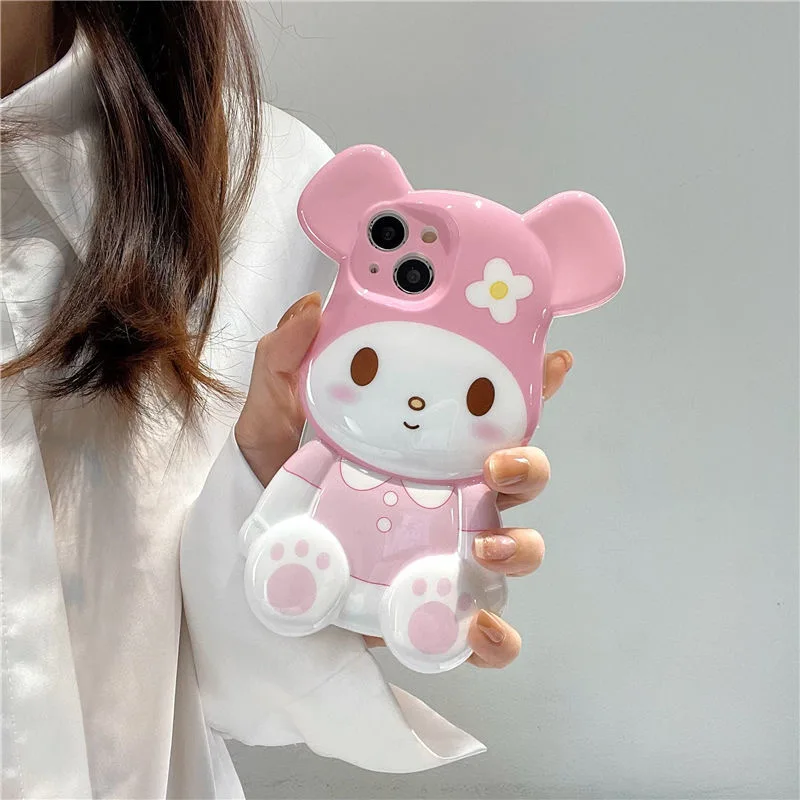Sanrio Cinnamonroll Melody 3D Милые Мультяшные телефонные чехлы для iPhone 13 12 11 Pro Max XR XS MAX X Lady Girl