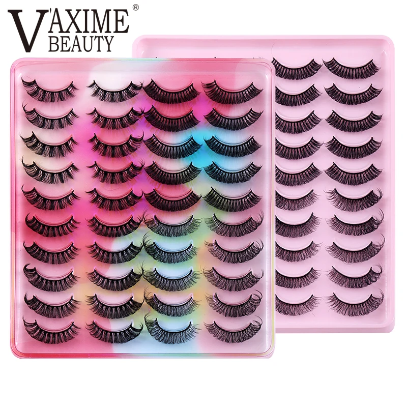 

20 пар/упаковка, натуральные накладные ресницы V'AXIME BEAUTY