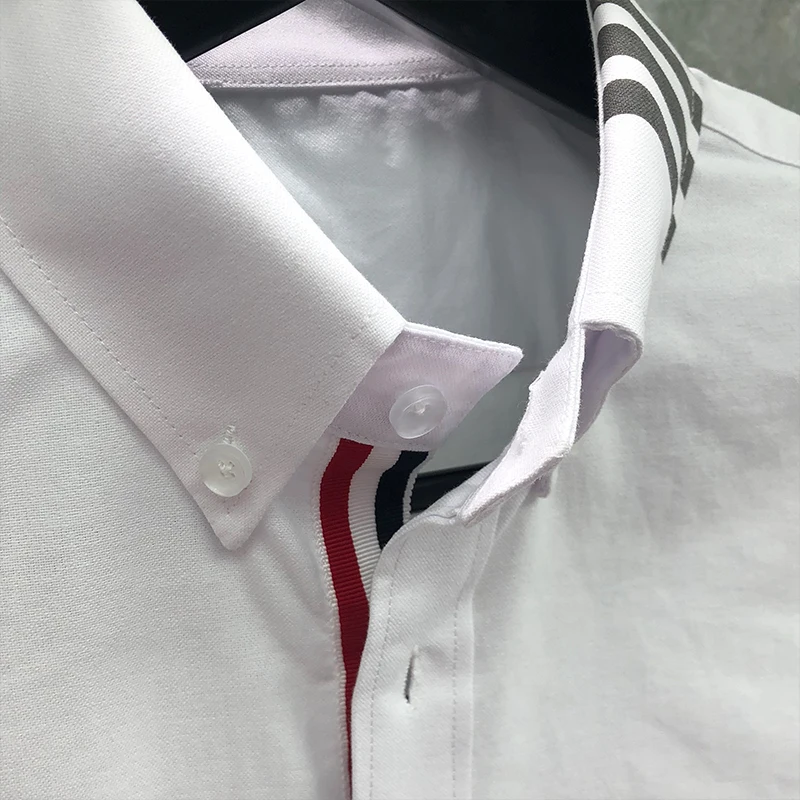 TB THOM Autumn Men Striped Shirt Cotton Casual Women Blouse Business High Quality Korean Design Slim Oxford DropshippingTB Shirt