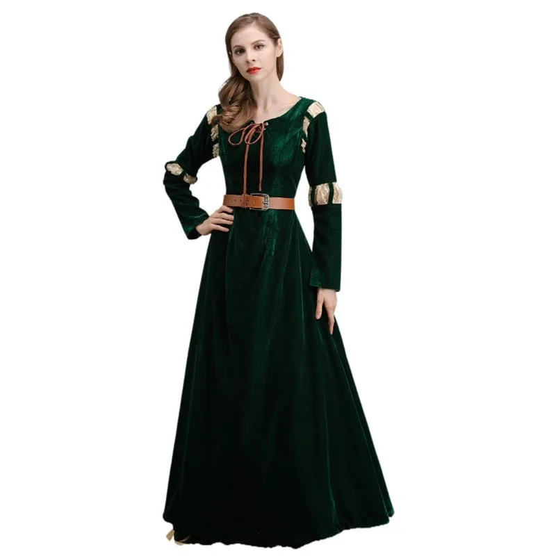 Halloween Costume Brave Legend Character Melinda Cosplay Female Green Palace Dress