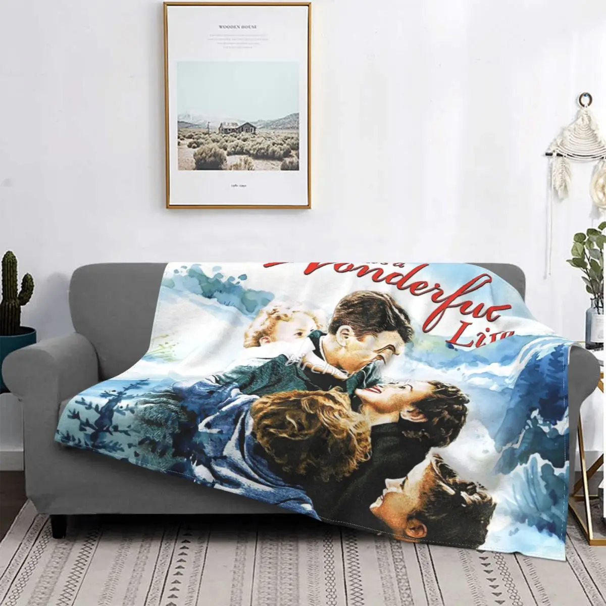 

Это замечательная сцена жизни, плед, мультяшный портативный, подходит для дивана, не скатывается