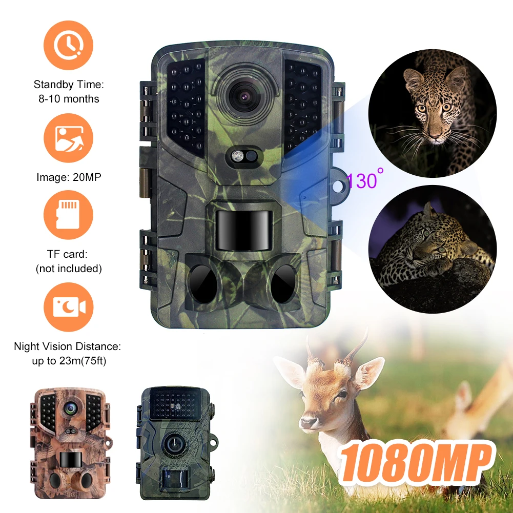 

Охотничья тропа 20 МП, инфракрасная камера ночного видения IP66, уличная камера 23m 0,2-0,6 S с триггером и датчиком движения, монитор дикой природы