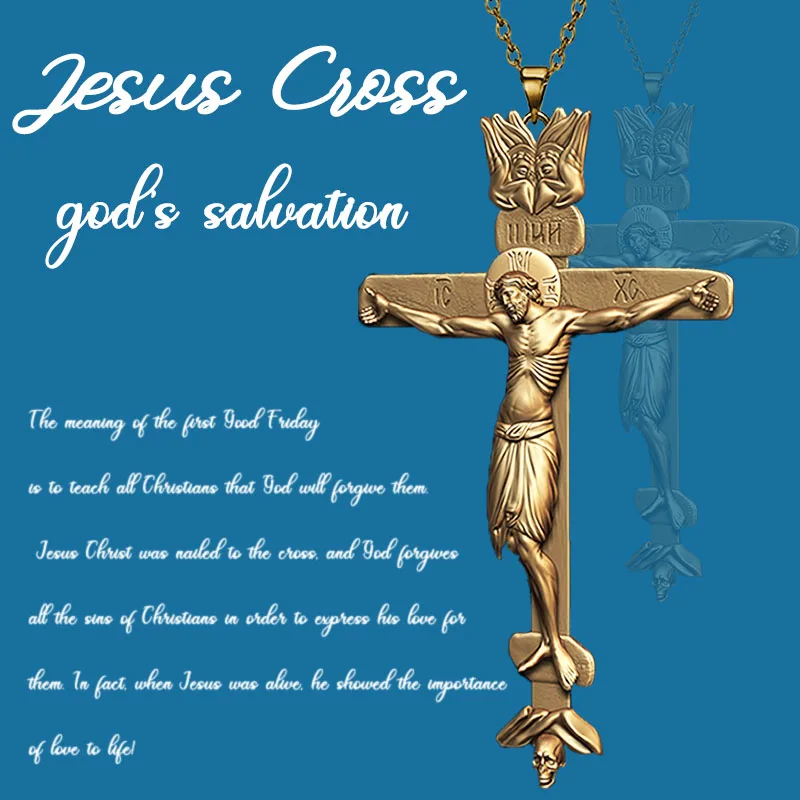 

Cross Jesus Necklace Religious Christian Pendant Ornament Classic Jewelry Gifts for Men and Women Jewelry Wholesale