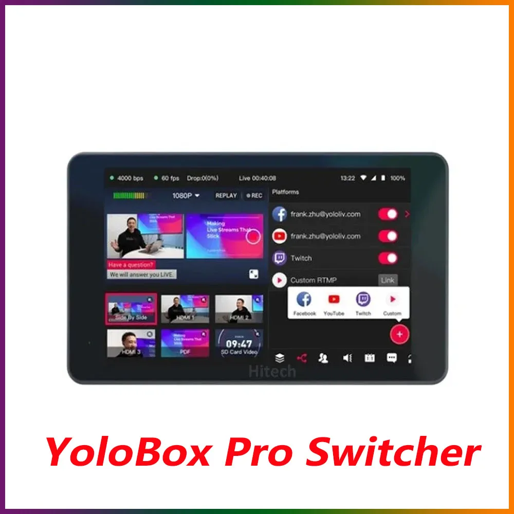 YOLOLIV YoloBox Pro Портативный мультикамерный кодировщик/переключатель/монитор и рекордер одновременная потоковая трансплатформа