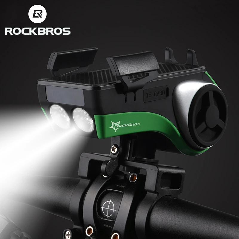 

ROCKBROS Bicycle Light Power Bank Bluetooth Audio MP3 Player Speaker Cycling Bell Waterproof Mobile Phone Bracket for Cycling
