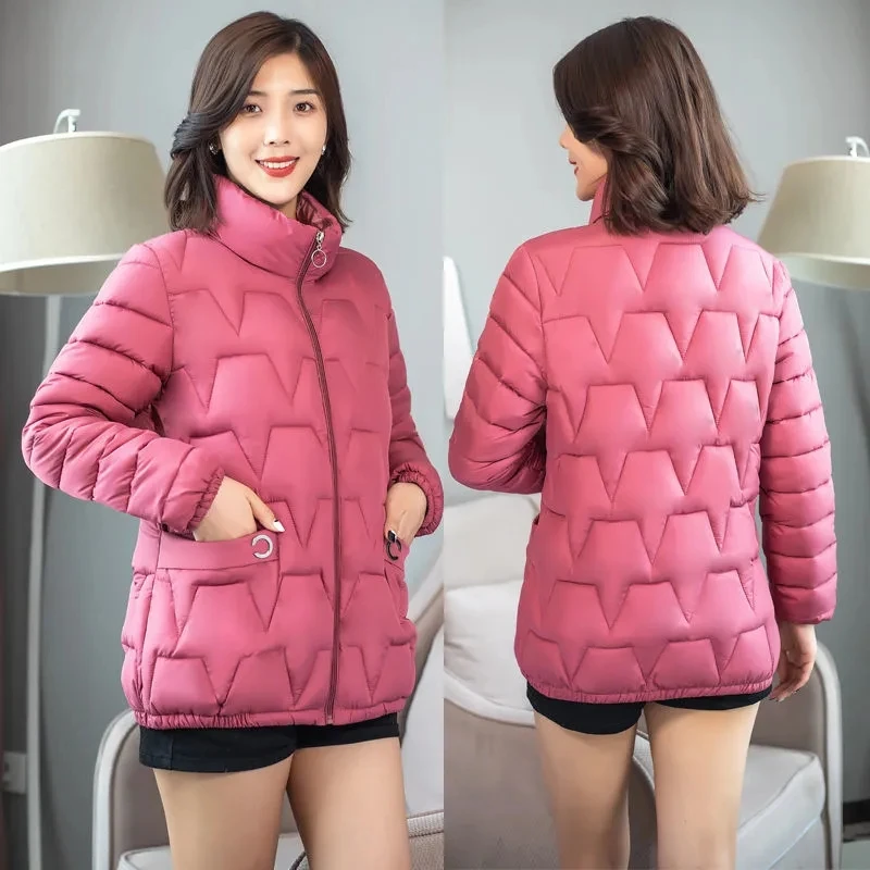 

Warm Basic Coat Fashion Parkas 2022 New Women Snow Wear Winter Jacket Loose Stand Collar Cotton Padded Jacket Female Outwear