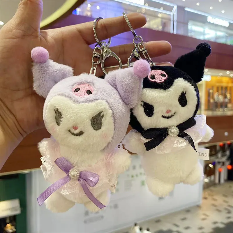 

12 см Kawaii Sanrio Kuromi Cinnamoroll Hello Kitty плюши мультфильм Мягкие игрушки брелок милая девушка Y2K комната автомобиль кулон аниме Декор