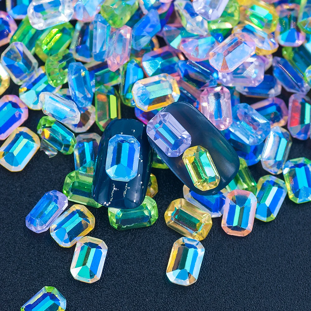 

Разноцветная прозрачная смола AB 4x6 мм, искусственная Прямоугольная форма Стразы для самостоятельного украшения ногтей в японском стиле, 50 ш...