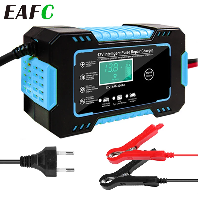 Car Battery Charger 12 6A Touch Screen Pulse Repair LCD For Motorcycle Lead Acid Agm Gel Wet |