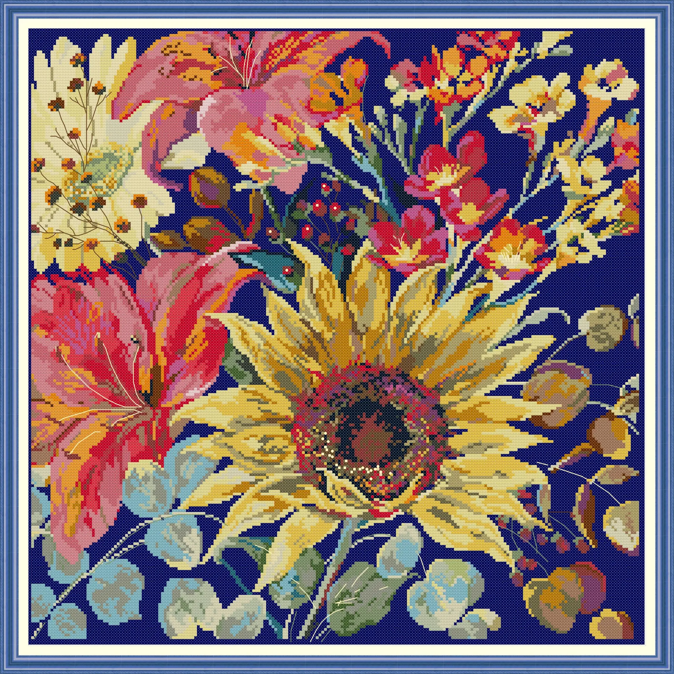 

Набор для вышивки крестиком Joy Sunday с предварительной печатью, «сделай сам», легкий узор, Aida 14/11CT, Набор для вышивки штампованной тканью-падае...