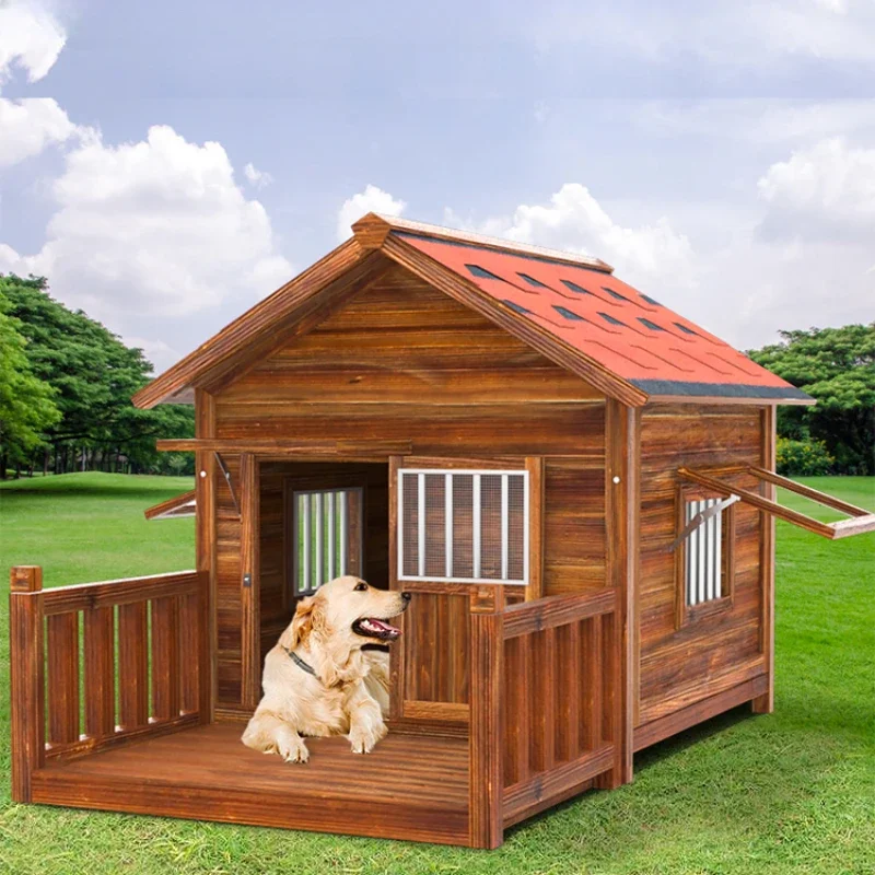 Wood Products Camping Dog Crate Accessories Supplies Prefab Large Outdoor Live Niche Pour Chien Pet