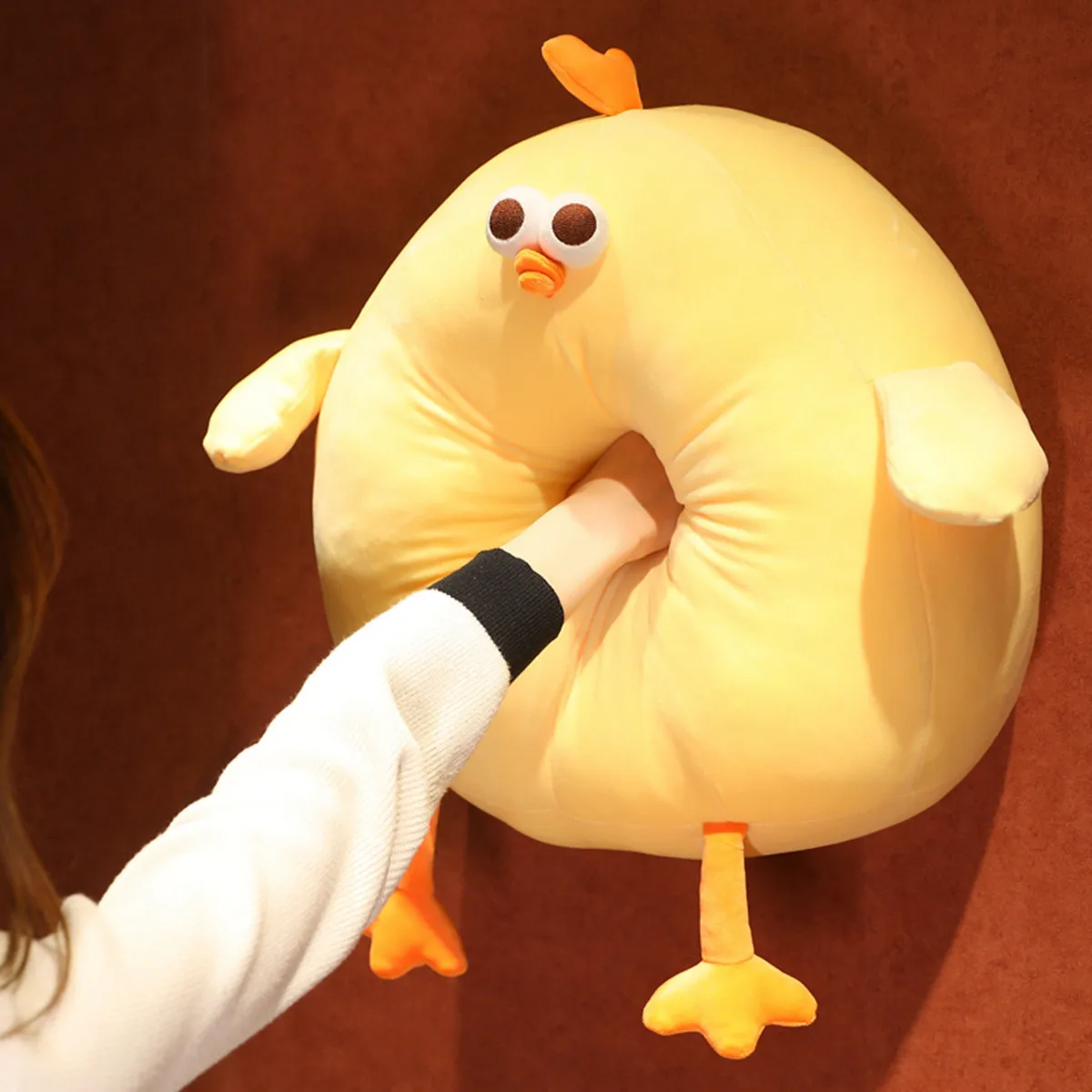 

25-80cm Stuffed Soft Round Yellow Chicken Plush Toy Lovely Animal Doll Comfortable Pillow For Kid Girl Birthday Gift