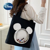 disney mickey 2022 new womens handbag luxury brand womens shoulder bag cartoon cute fashion large capacity canvas handbag