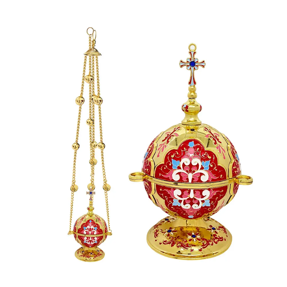 

Православный набор для кадила, красный, металлический