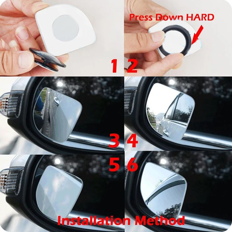 2pcs Blind Spot Mirror Auto Motorcycle Car Rear View Extra Wide Angle Adjustable Rearview Replacement Parts | Автомобили и