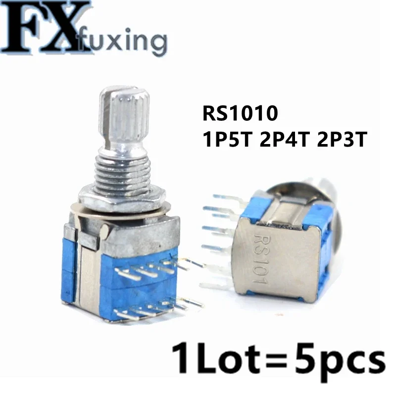 

5 шт./лот, поворотный переключатель, переключатель передачи, 1 полюс, 5 позиций, 2 полюса, 3 позиции, 4 позиции, RS1010, Длина ручки 15 мм