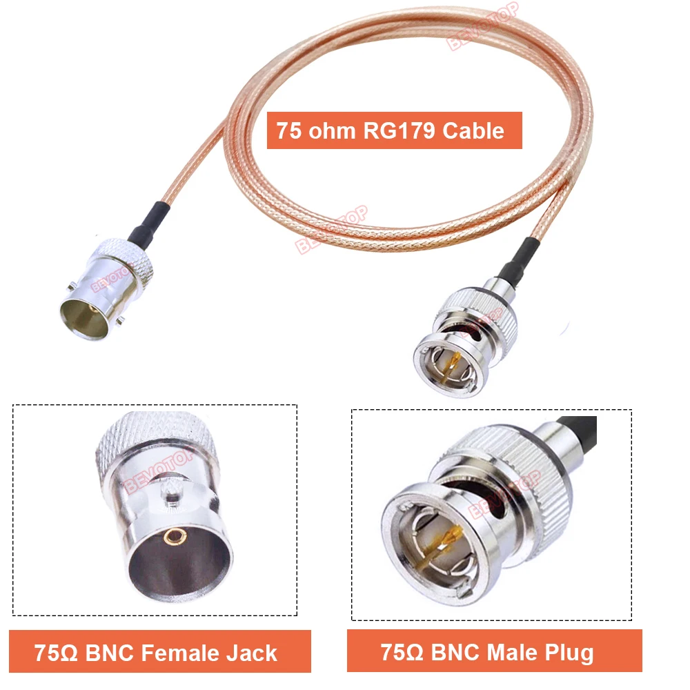 BEVOTOP белый кабель RG179 75 ом BNC Мужской Женский Разъем адаптер перемычка для