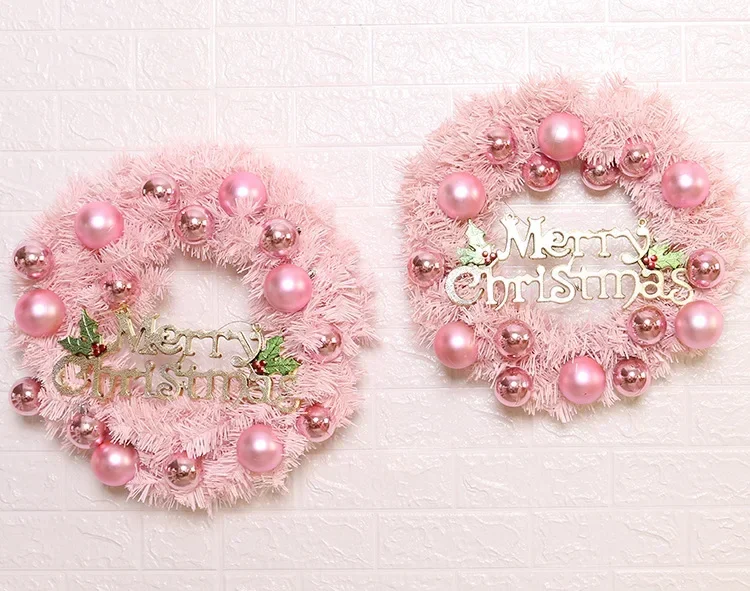 30/40 см Розовый Рождественский венок розовое золото шар письмо Счастливого