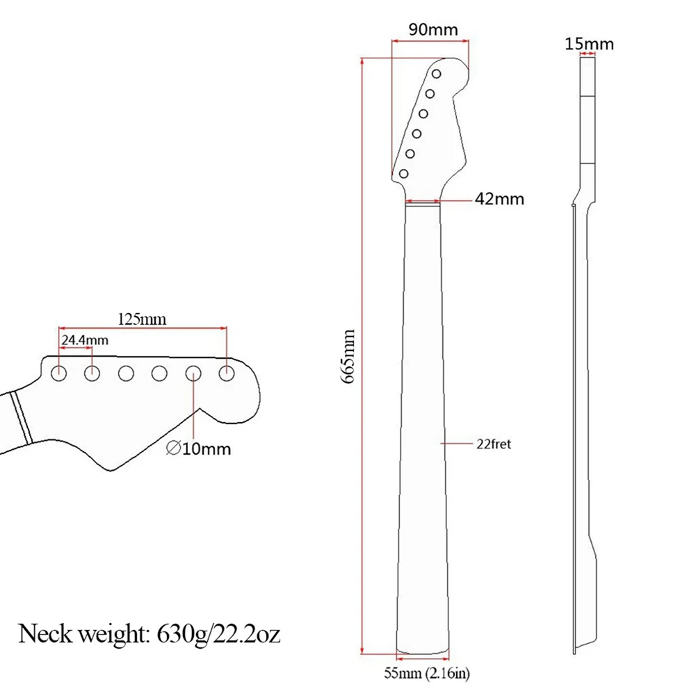 

Fingerboard Guitar Neck Music Necks 22 Fret Canada Maple For ST Electric Guitar Guitar Parts Replacement Yellow