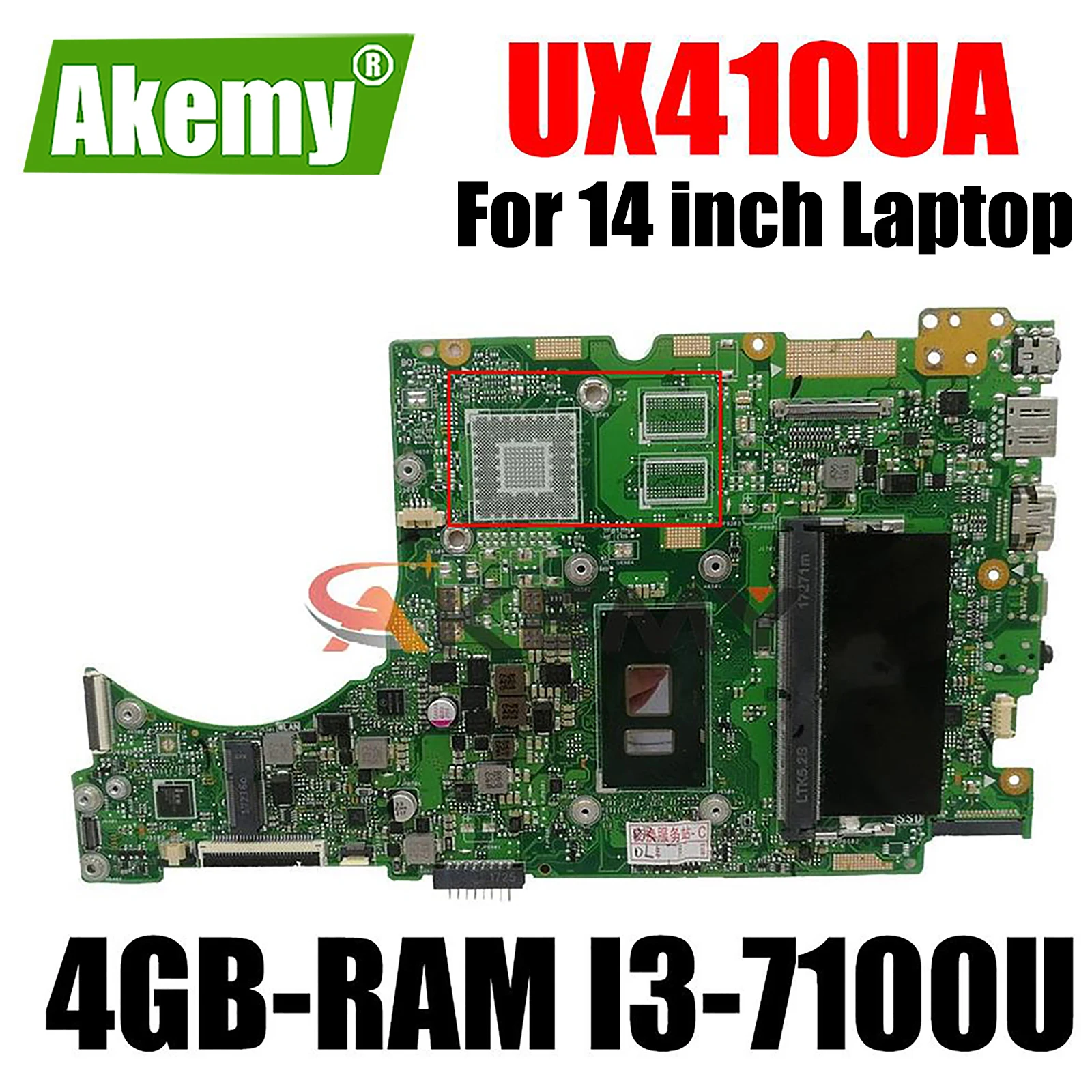 

UX410UA Mainboard UX410UQ UX410UQK UX410UV UX410U RX410U UX310UV for ASUS Laptop Motherboard I3 I5 I7 6th 7th Gen 4GB 8GB RAM