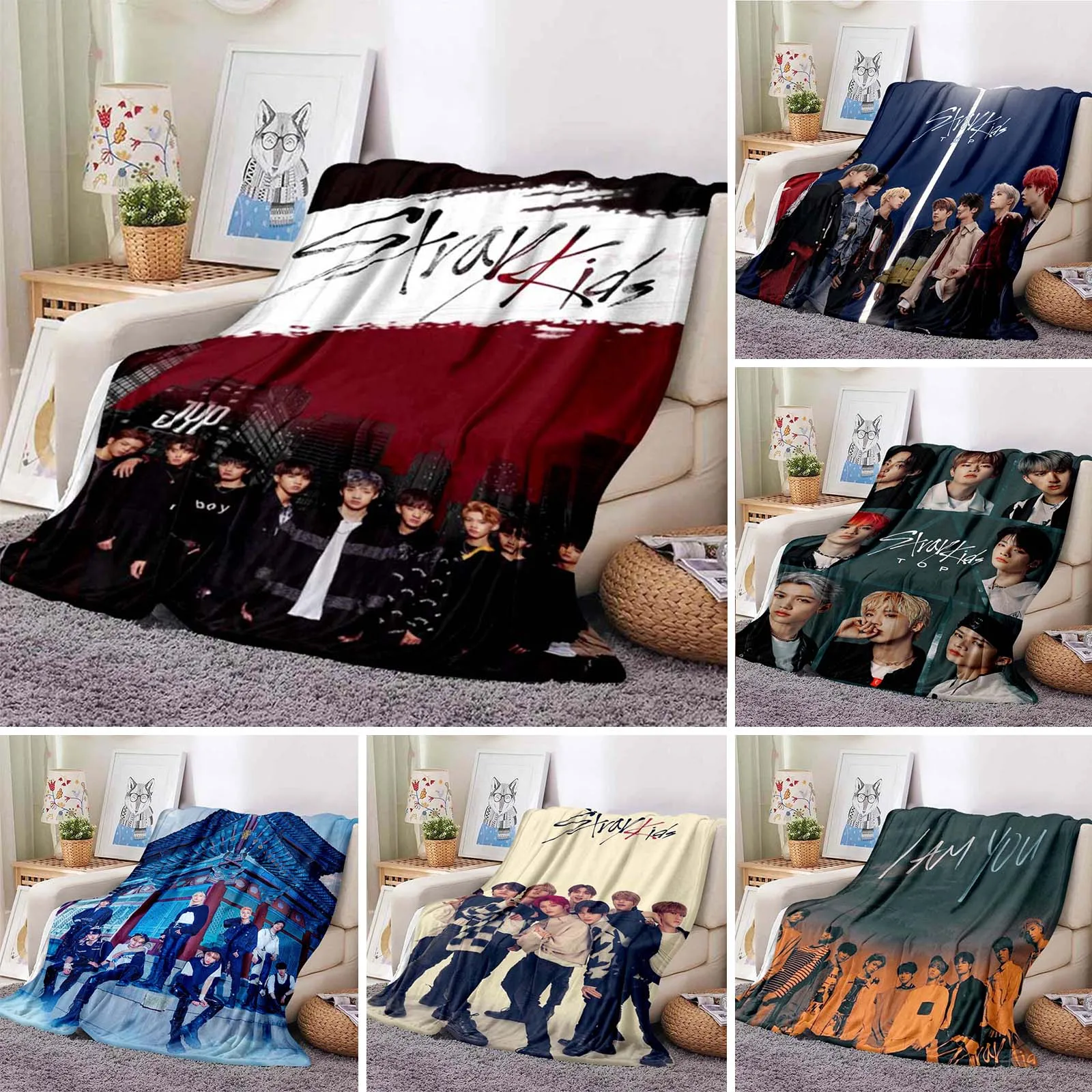

Высококачественное Фланелевое теплое мягкое детское одеяло Kpop Star Stray подходит для кровати, дивана, кресла, путешествий для мальчиков и девочек, подарки для взрослых