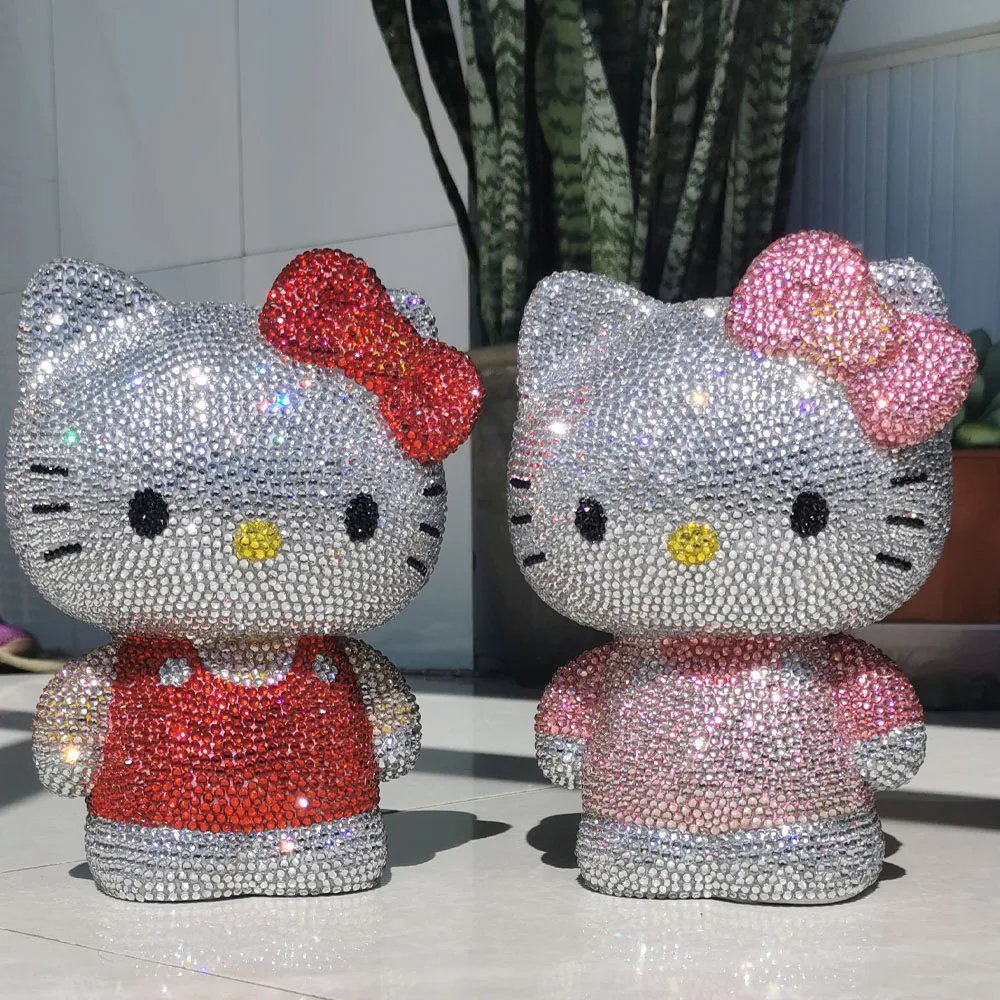 

1PCS Hand-Inlaid Rhinestones Crystal Bling Bling Home Decor Money Saving Box Children Money Bank Automobile Decoration Articles