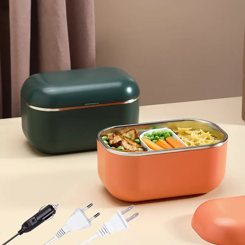 

Electric Heating Lunch Box 220V 110V 12V Leak-proof Portable Heated Lunchbox Stainless Steel Car Office Food Warmer Container
