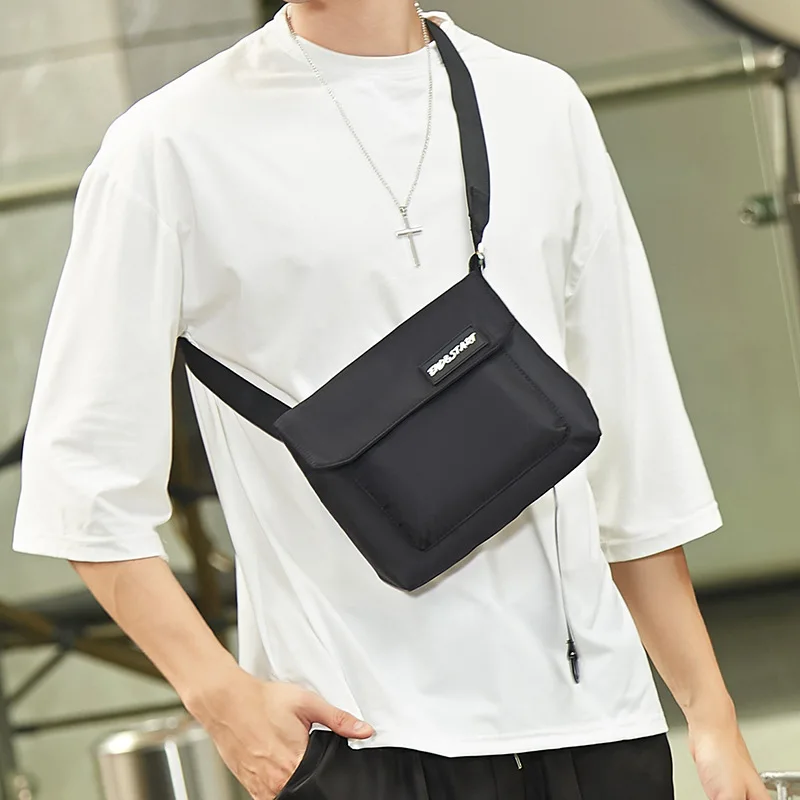 Men's Crossbody Shoulder Bag Fashion Nylon Casual and Lightweight Shoulder Zipper Bag