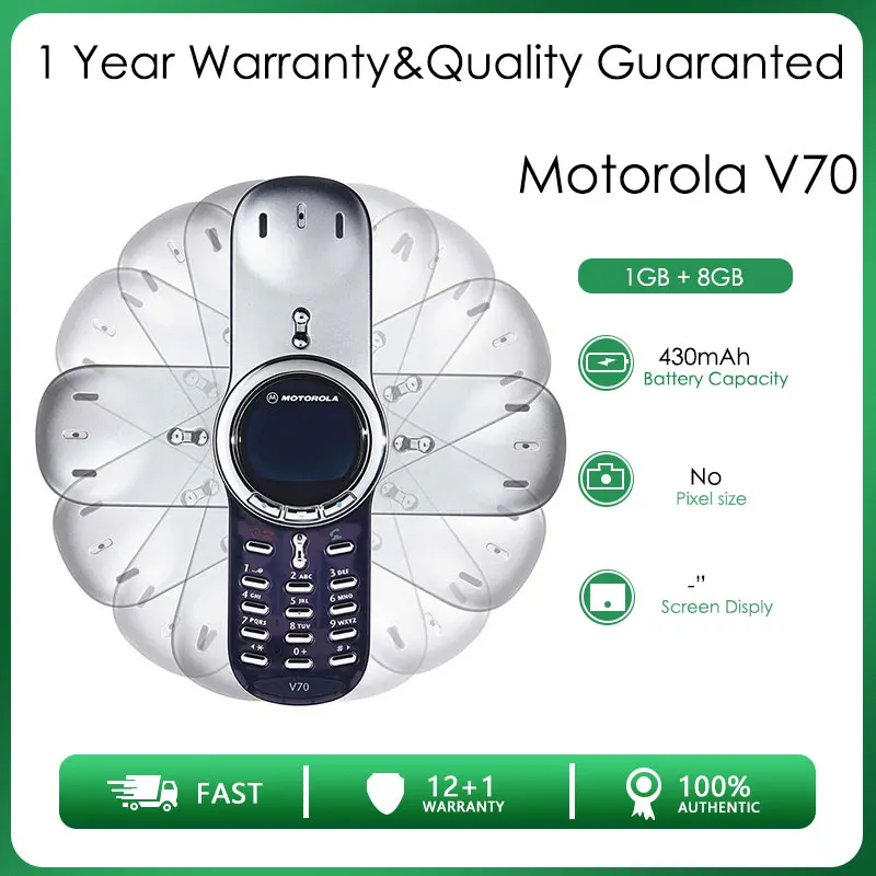 Motorola V70 Восстановленный-Оригинальный разблокированный GSM 900/игры мобильный