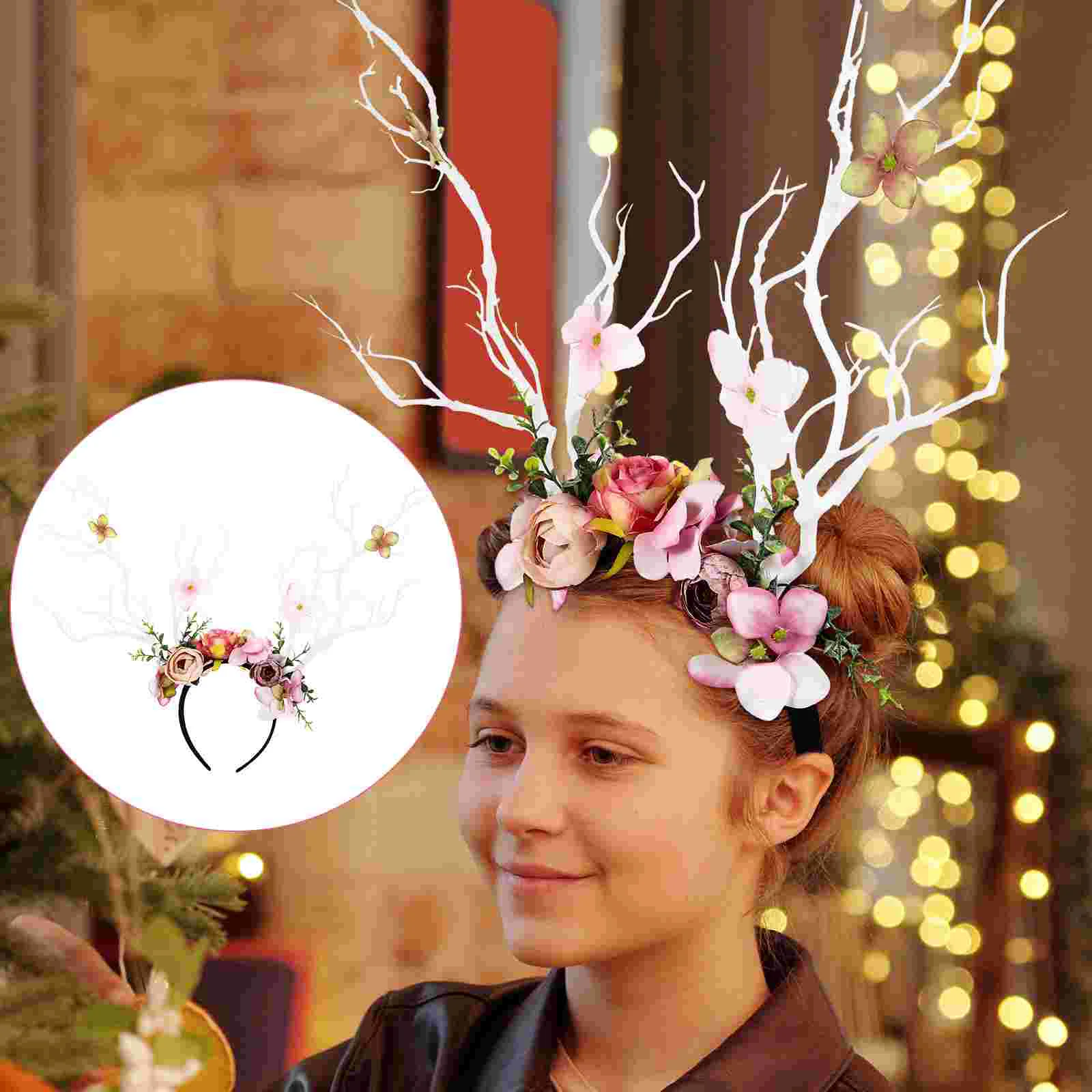 

Antler Hair Decorations Decorative Festival Hair Adorn Female Accessory Flower Hoops Women Headdress
