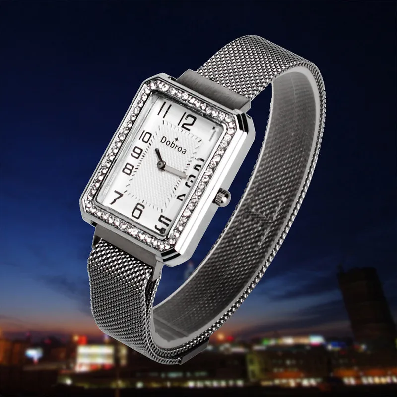 

2022 New Luxury Ladies Watches Minimalist Square Stainless Steel Band Quartz Wristwatch Diamond Women Watch relogio feminino #15
