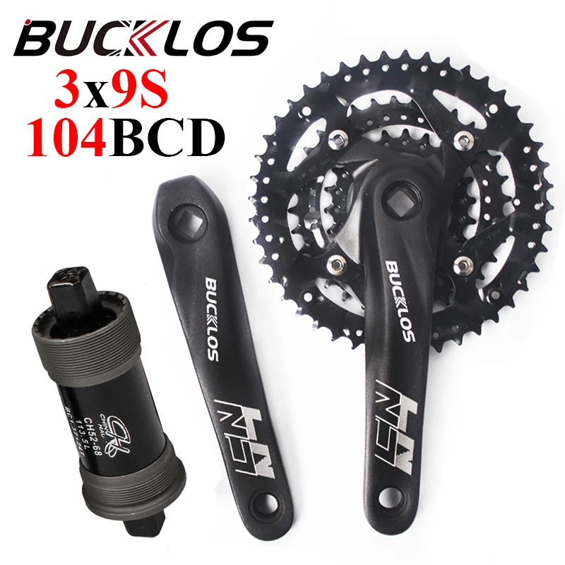 BUCKLOS горный велосипед тройной кривошипный комплект 3x9S 104BCD рукоятка MTB набор с BB