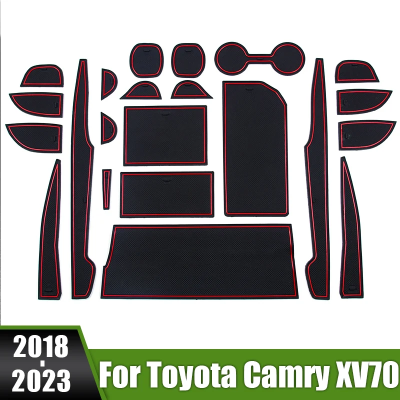 

For Toyota Camry XV70 70 2018 2019 2020 2021 2022 2023 Car Door Slot Mat Gate Groove Mats Cup Coaster Anti-Slip Pad Accessories