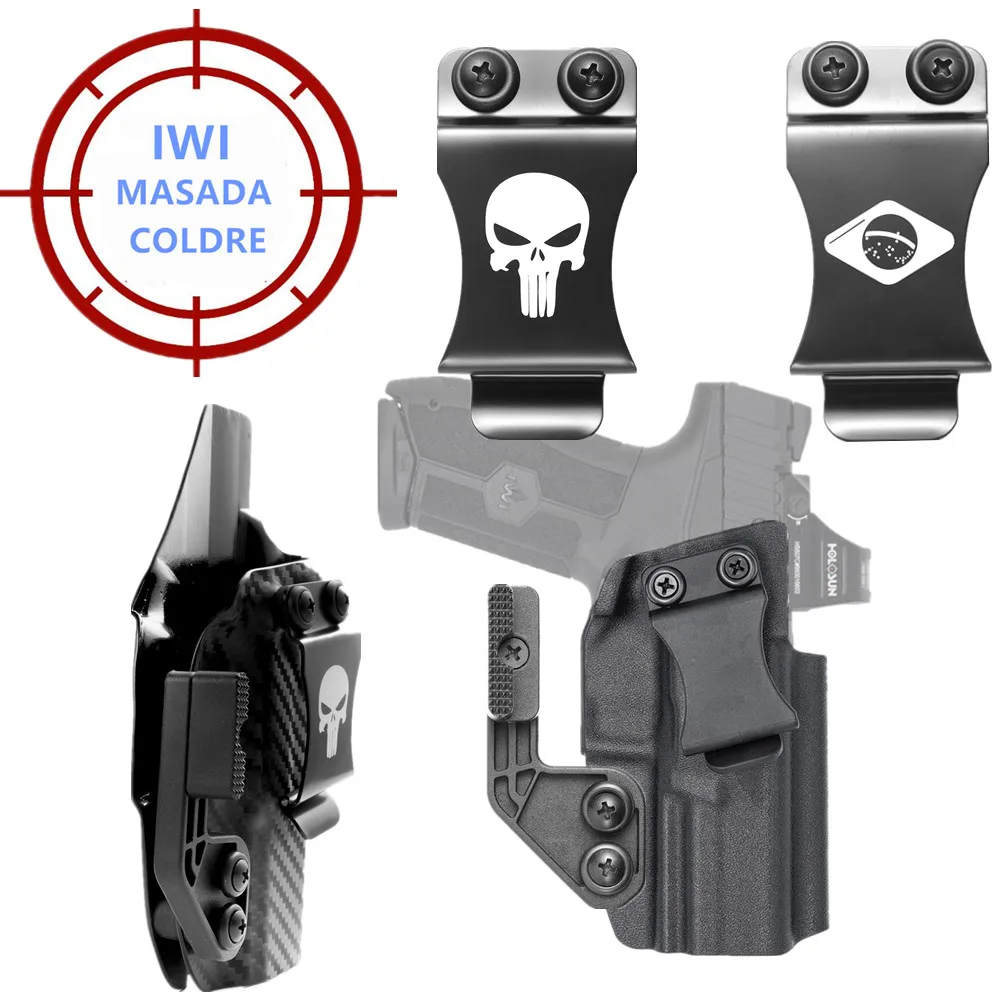 Kydex Internal Holster For IWI Masada 9mm Red Dot Optic Inside the Waistband Concealment Steel Clip Claw Concealed Carry
