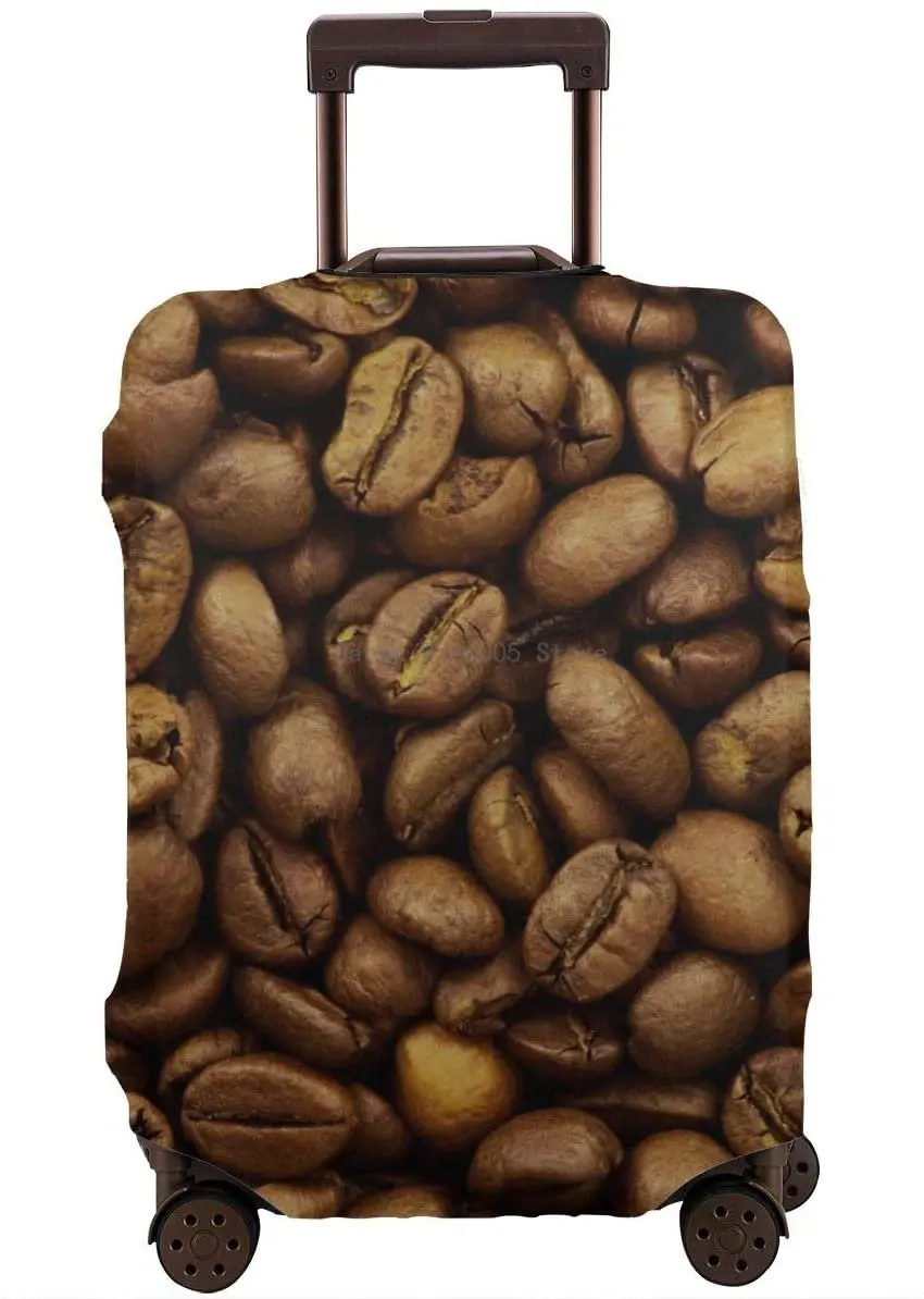 

Coffee Beans Travel Luggage Cover Spandex Washable Suitcase Protector Baggage Covers Fits 18 To 32 Inch