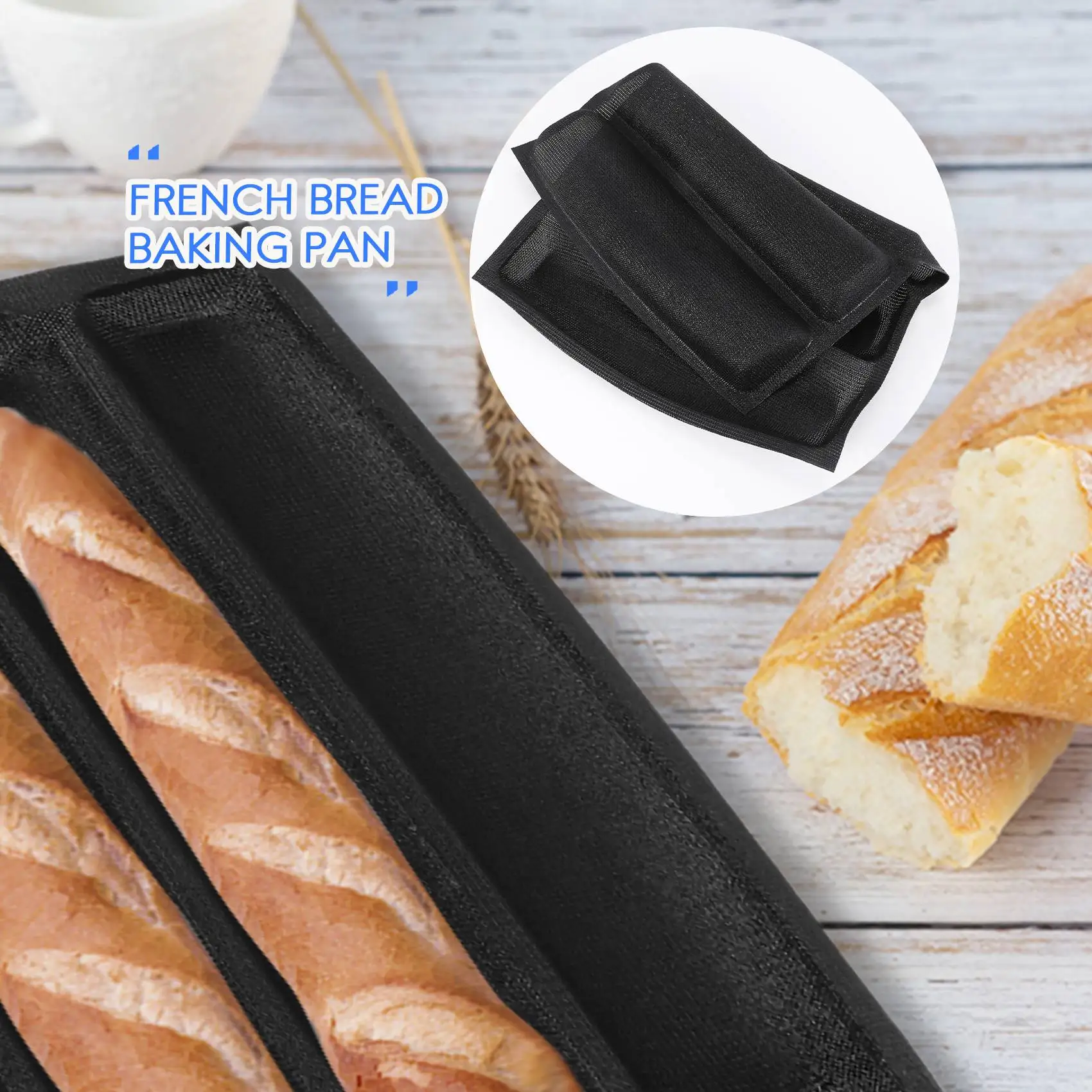 

Silicone Pan - Non-Stick Perforated Fench Bread Pan Forms , Hot Dog Molds , Baking Liners Mat Bread Mould