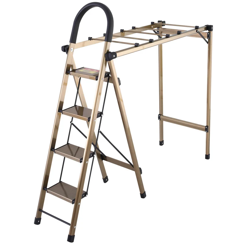 

2 in 1 Household Thickened Aluminum Alloy Telescopic Stand Folding Magic Ladder Clothes Drying Rack