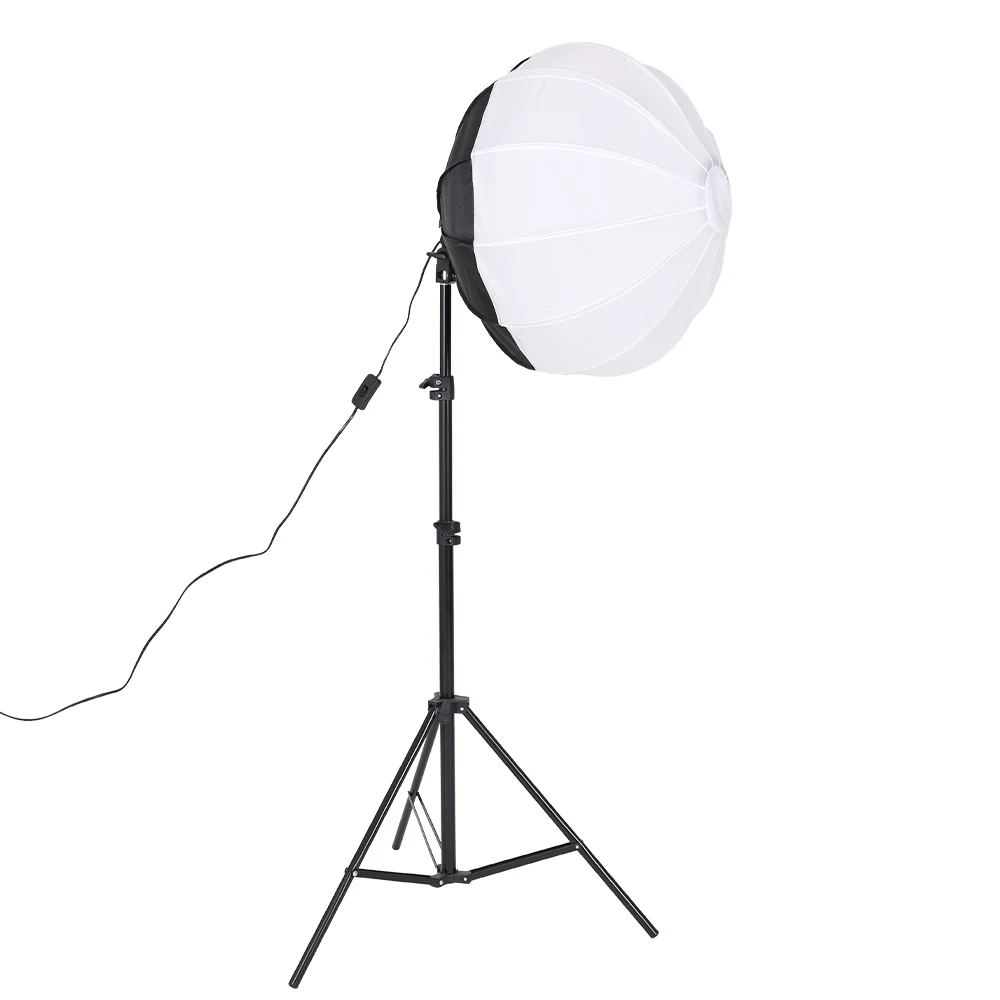 

55cm White Globe Softbox Lighting Diffuser for Professional Photography Evenly Distributed Light with 2M Tripod Studio