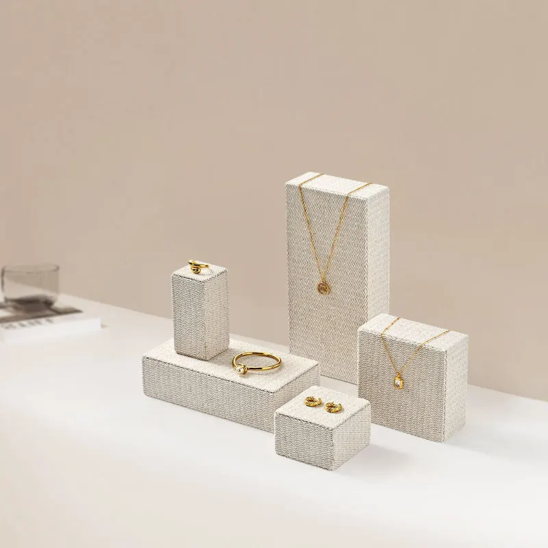 Oirlv Бежевая ткань Реквизит для демонстрации ювелирных изделий 5 стилей