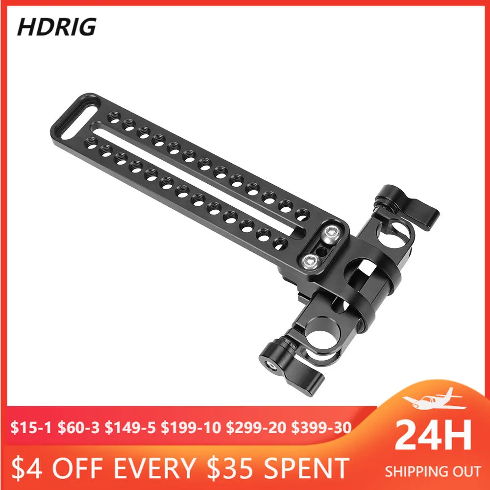 

HDRiG 360° Rotating 15mm Rod Clamp With Long Cheese Plate/Universal Use Long Cheese Plate Mounting Platform For Camera Cage DIY