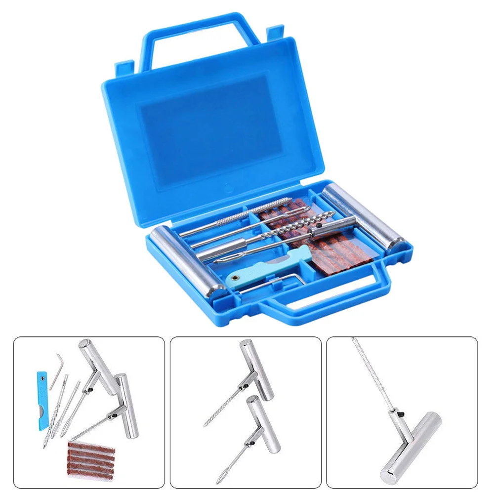 

Universal Tire Repair Kit for Car Motorcycle ATV Jeep Truck Tractor Emergency Flat Tire Puncture Repair Tool with Plugs