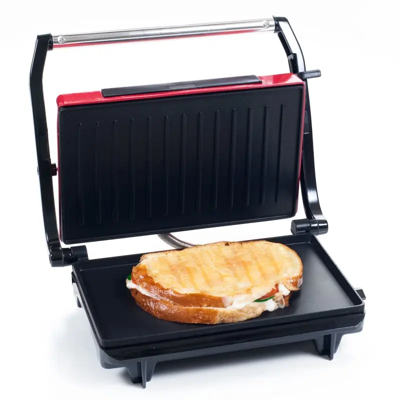 

Panini пресс внутренний гриль и сэндвич-машина для гурманов с антипригарными пластинами (красный) by