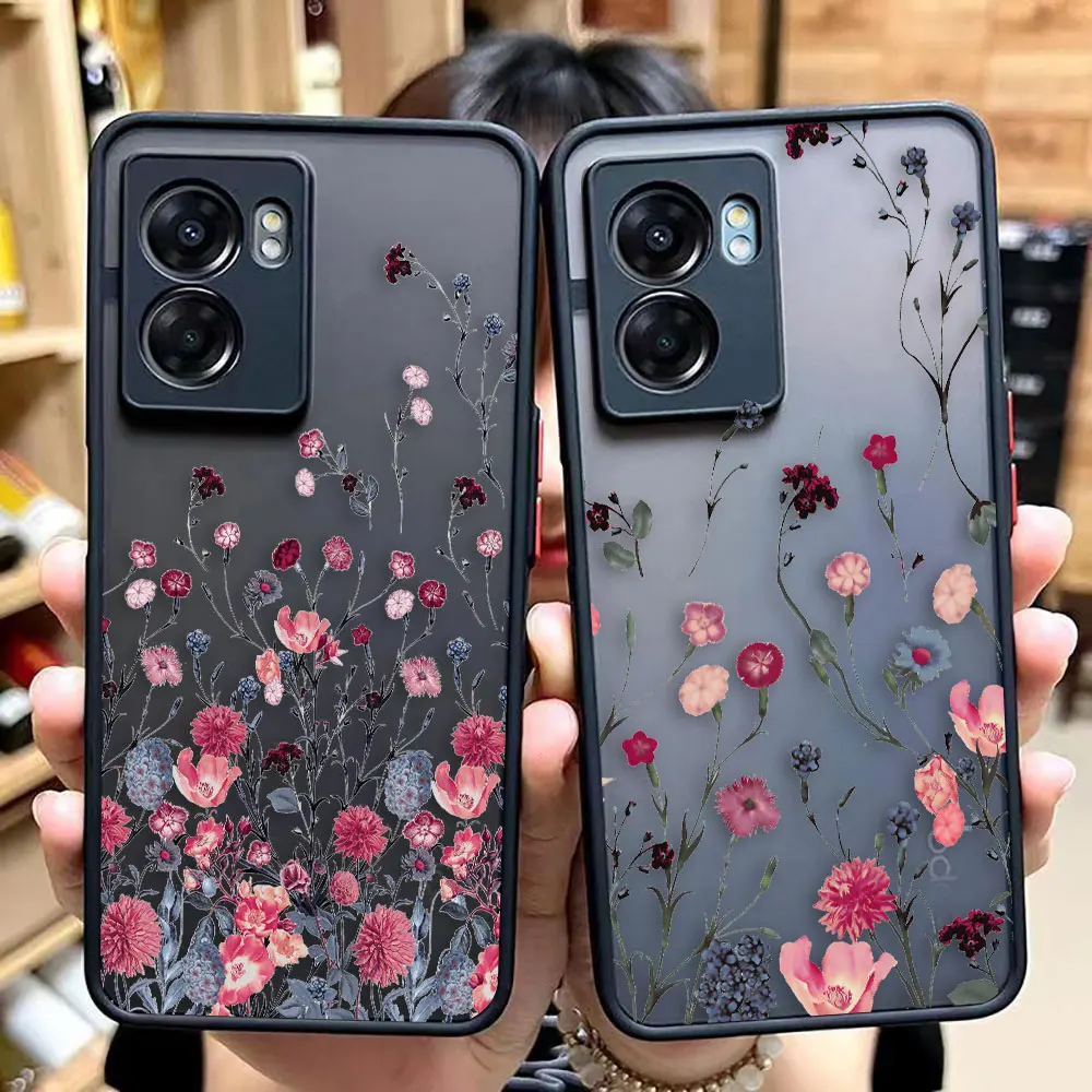 

Lovely Vintage Leaves Flower Matte Case for OPPO A97 A96 A95 A94 A93 A92 A92S A78 A74 A73 A72 A55 A54 A53 A17 A16 Case Shell