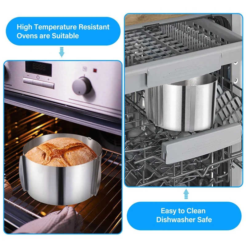 Регулируемое кольцо для торта из нержавеющей стали от 6 до 12 дюймов 6-дюймовые