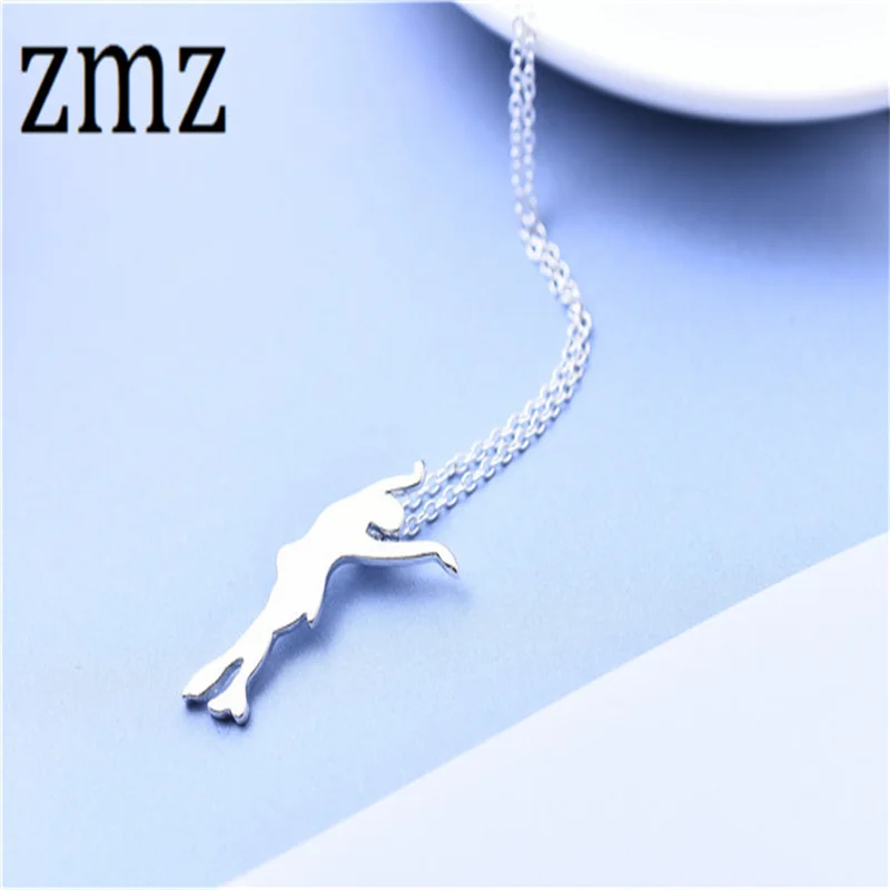 

Europe/America Trendy Skater Girl Pendant Tce Skating Woman Silhouette Mother's Day Gift Party Jewelry