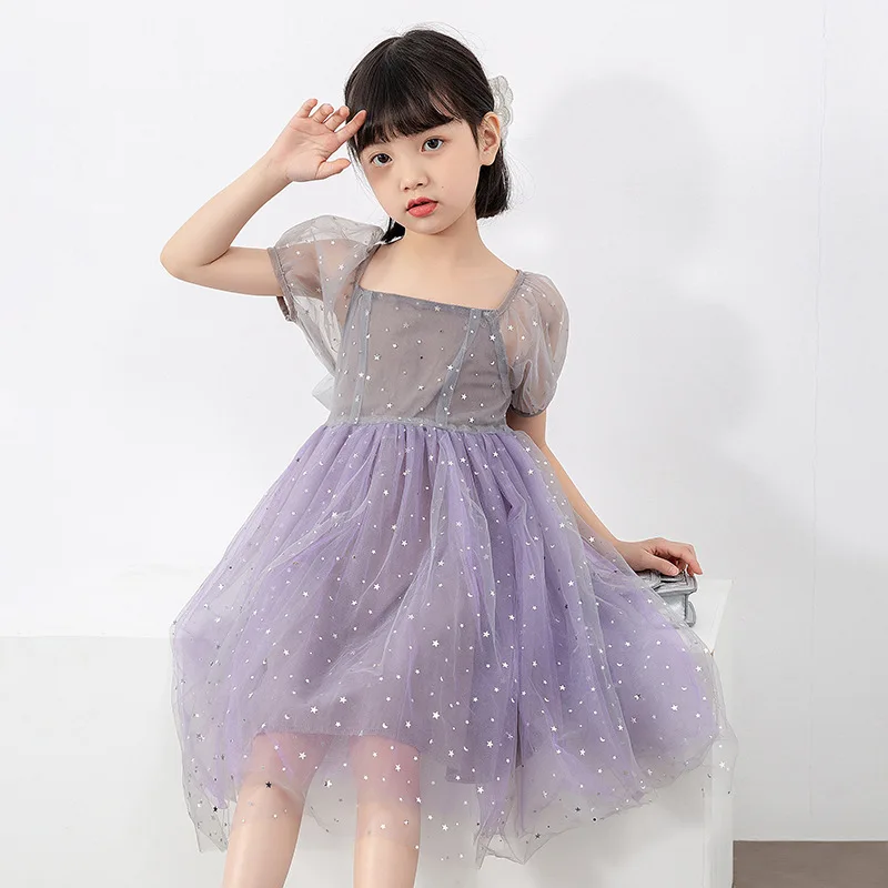 

4-10 Years Children Girls Summer Yarn Gauze Dress Girl Kid Princess Tutu Dresses