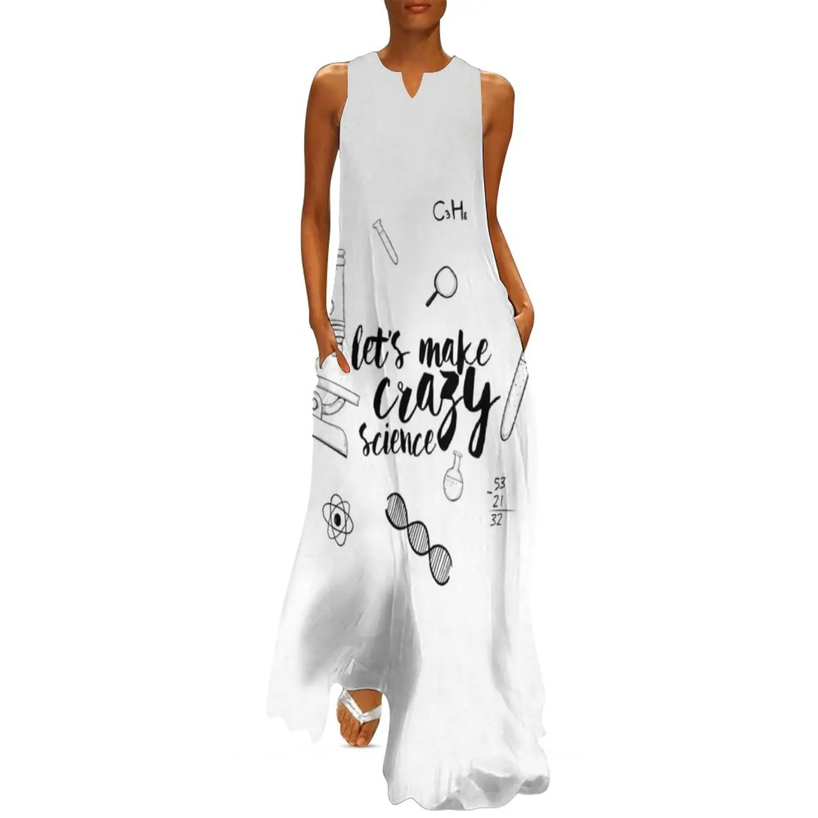 Черное длинное платье Crazy Science / Orphan Женское Элегантные женские комплекты Платье