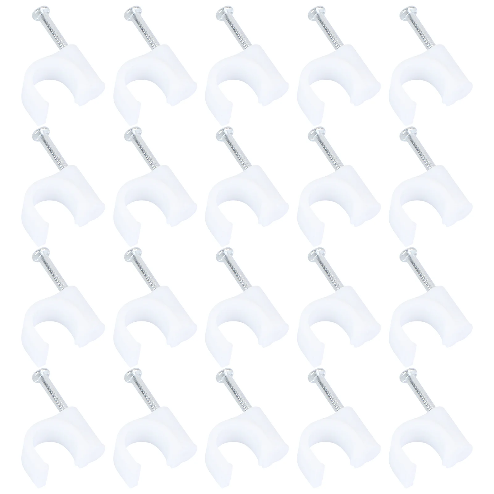 

100 PCS Round Durable PE Nail Cable Wire Clamps Speaker Electrical Ethernet Home Use Cord Organizer Tie Holder