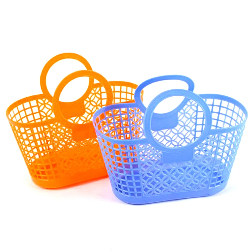 

1 PC Shopping Basket Fruit Vegetable Basket Bath Clothes Portable Basket Hamper Laundry College Dorm Laundry Hamper Wholesale