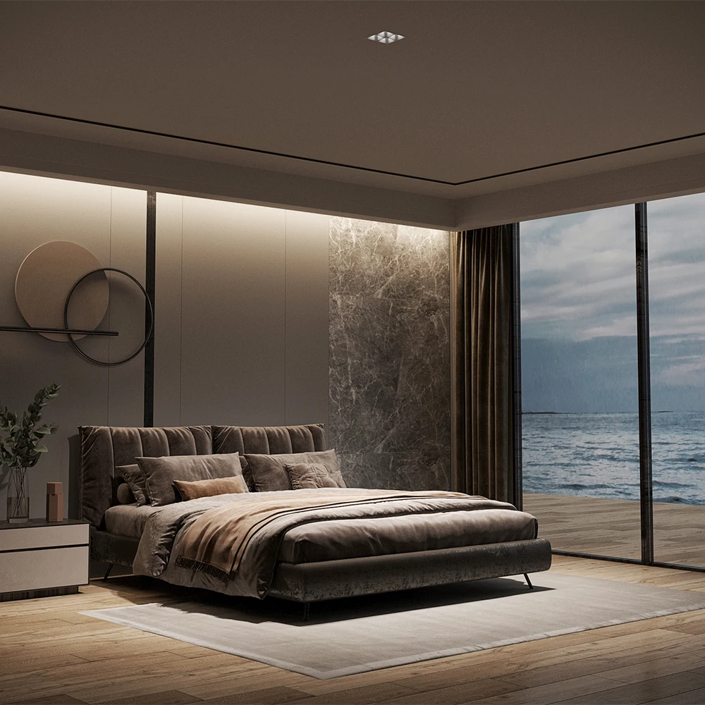 XRZLux светодиодный потолочный светильник с четырьмя головками антибликовый